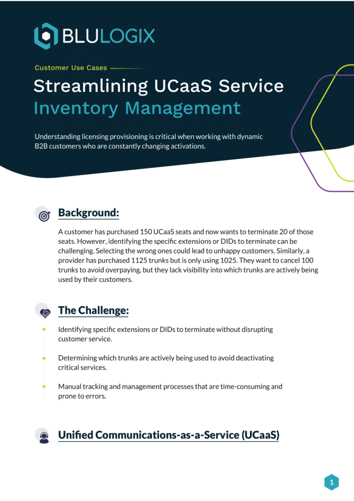 Streamlining UCaaS Service Inventory Management